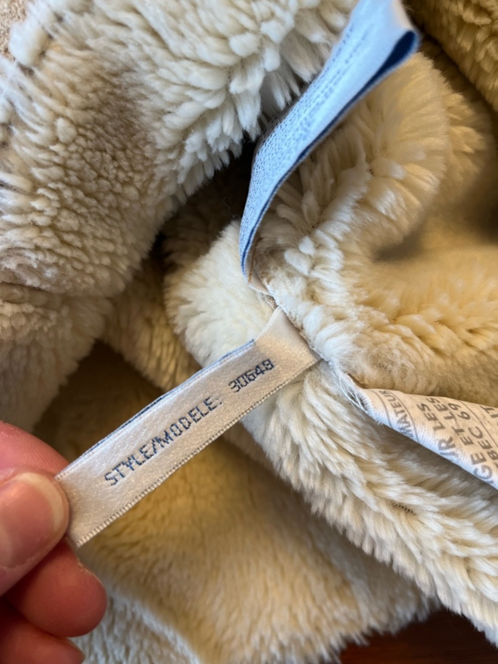 Vintage Y2K leather Sherpa Jacket Shearling Style Coat Aviator Beige Warm - Picture 6 of 16